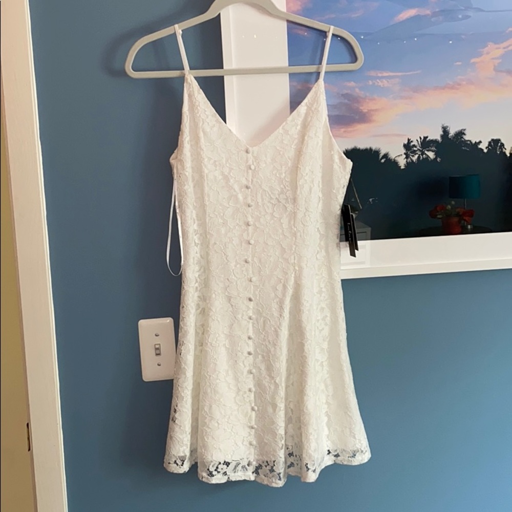 Easy Love White Lace Skater Dress